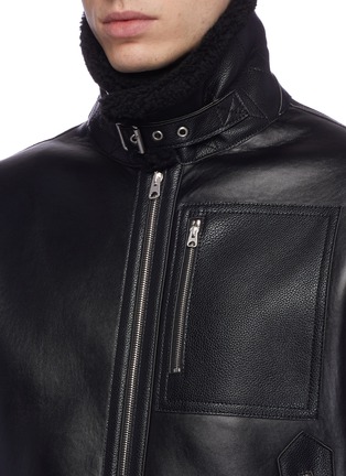 Detail View - Click To Enlarge - STELLA MCCARTNEY - 'Liam' faux shearling and leather biker jacket