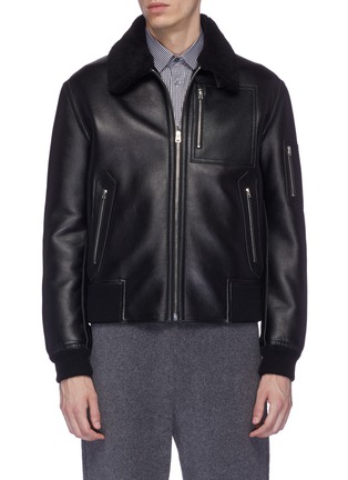Main View - Click To Enlarge - STELLA MCCARTNEY - 'Liam' faux shearling and leather biker jacket