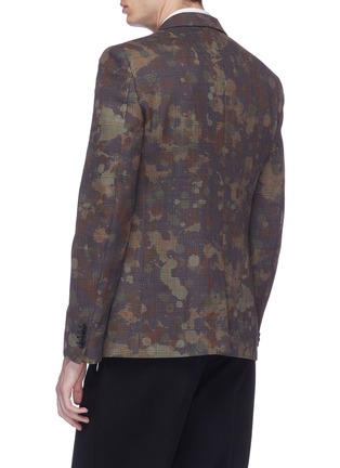 Back View - Click To Enlarge - STELLA MCCARTNEY - 'Bobby' camouflage print wool houndstooth check plaid blazer
