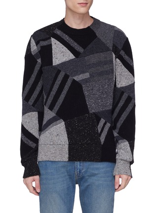 Main View - Click To Enlarge - STELLA MCCARTNEY - Geometric intarsia virgin wool sweater