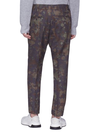 Back View - Click To Enlarge - STELLA MCCARTNEY - Camouflage print check plaid wool jogging pants