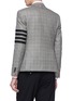Back View - Click To Enlarge - THOM BROWNE  - Stripe sleeve houndstooth check plaid blazer