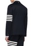 Back View - Click To Enlarge - THOM BROWNE  - Stripe sleeve twill soft blazer