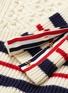  - THOM BROWNE  - Stripe wool cable knit cardigan