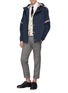 Figure View - Click To Enlarge - THOM BROWNE  - Stripe wool cable knit cardigan