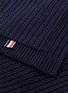 Detail View - Click To Enlarge - THOM BROWNE  - Patch pocket wool rib knit scarf