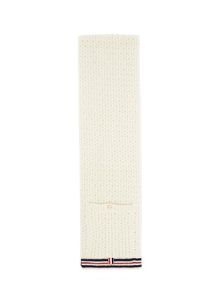 Main View - Click To Enlarge - THOM BROWNE  - Patch pocket stripe wool cable knit scarf