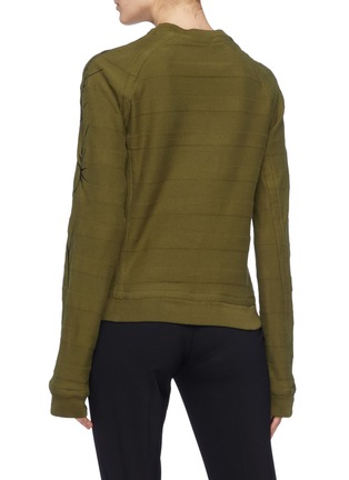 Back View - Click To Enlarge - HAIDER ACKERMANN - Leaf embroidered stripe sweater