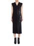 Main View - Click To Enlarge - HAIDER ACKERMANN - Leaf embroidered satin panel sleeveless crepe dress