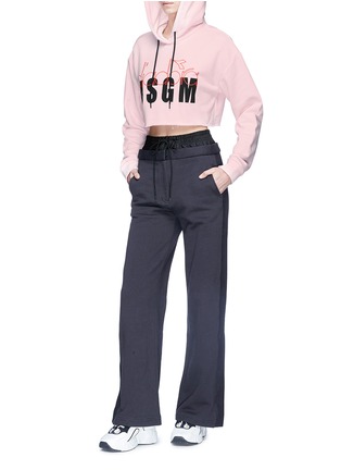 Figure View - Click To Enlarge - MSGM - x Diadora logo print cropped sweater