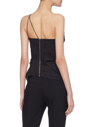 Back View - Click To Enlarge - ROLAND MOURET - 'Hankow' folded ruffle organza one-shoulder top