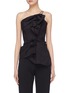 Main View - Click To Enlarge - ROLAND MOURET - 'Hankow' folded ruffle organza one-shoulder top