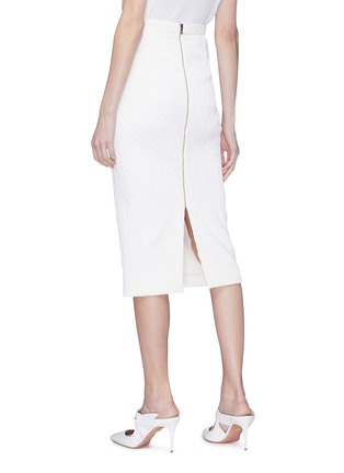 Back View - Click To Enlarge - ROLAND MOURET - 'Arreton' split hem textured pencil skirt