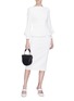 Figure View - Click To Enlarge - ROLAND MOURET - 'Richardson' flared cuff textured panel peplum top
