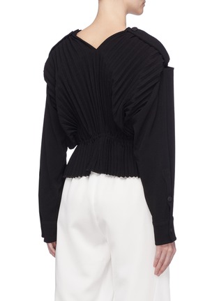 Back View - Click To Enlarge - CHRISTOPHER ESBER - Accordion pleated peplum shirt