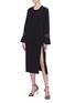 Figure View - Click To Enlarge - CHRISTOPHER ESBER - Detachable cuff side split dress