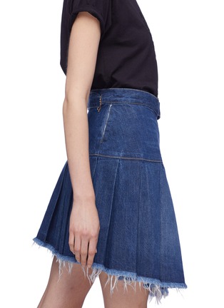 Detail View - Click To Enlarge - SANDRINE ROSE - 'The Mae' pleated wrap denim skirt