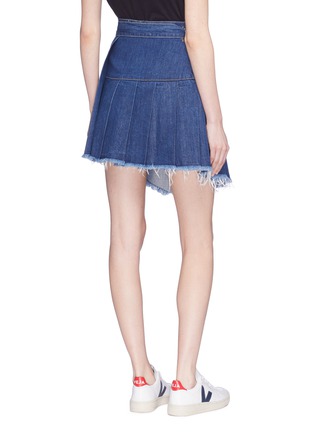 Back View - Click To Enlarge - SANDRINE ROSE - 'The Mae' pleated wrap denim skirt