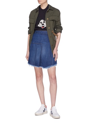 Figure View - Click To Enlarge - SANDRINE ROSE - 'The Mae' pleated wrap denim skirt