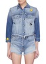 Main View - Click To Enlarge - SANDRINE ROSE - 'The Marie' graphic embroidered cropped boyfriend denim jacket