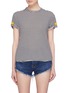 Main View - Click To Enlarge - SANDRINE ROSE - 'The Two Hundred' smiley embroidered stripe T-shirt