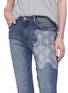 Detail View - Click To Enlarge - SANDRINE ROSE - 'The Hyde' geometric embroidered skinny jeans