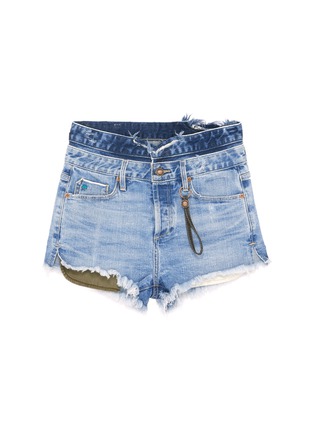 Main View - Click To Enlarge - 72877 - 'Maya' waist panel frayed cuff denim shorts