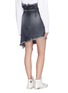 Back View - Click To Enlarge - 72877 - 'Mary' paperbag asymmetric belted denim skirt