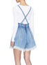 Back View - Click To Enlarge - 72877 - Faux pearl frayed cuff denim rompers