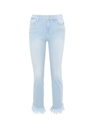 Main View - Click To Enlarge - FRAME - 'Le High' shredded cuff jeans