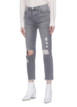 Front View - Click To Enlarge - FRAME - 'Le Original' frayed cuff ripped jeans