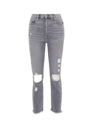 Main View - Click To Enlarge - FRAME - 'Le Original' frayed cuff ripped jeans
