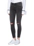 Front View - Click To Enlarge - FRAME - 'Le Skinny de Jeanne Crop' ripped jeans