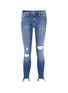 Main View - Click To Enlarge - FRAME - 'Le Skinny de Jeanne' shredded cuff jeans