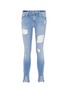 Main View - Click To Enlarge - FRAME - 'Le Skinny de Jeanne' split cuff ripped jeans