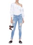 Figure View - Click To Enlarge - FRAME - 'Le Skinny de Jeanne' split cuff ripped jeans