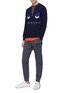 Figure View - Click To Enlarge - FENDI SPORT - 'Bag Bugs' intarsia wool sweater