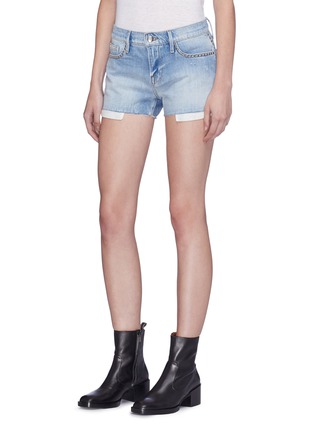 Front View - Click To Enlarge - FRAME - 'Le Studded' denim shorts