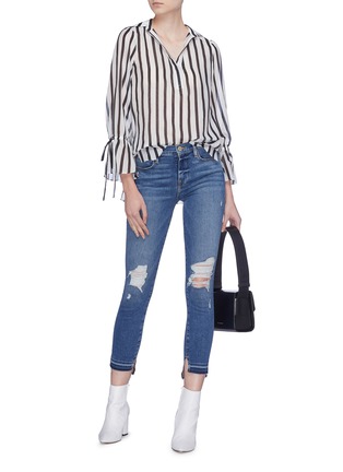 Figure View - Click To Enlarge - FRAME - 'Le High Skinny' staggered cuff jeans