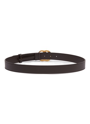 Back View - Click To Enlarge - GUCCI - GG logo buckled leather belt