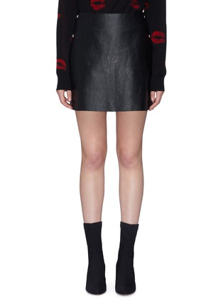 Main View - Click To Enlarge - SONIA RYKIEL - Snap button outseam lambskin leather skirt