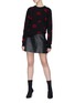 Figure View - Click To Enlarge - SONIA RYKIEL - Snap button outseam lambskin leather skirt