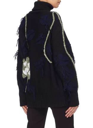 Back View - Click To Enlarge - SONIA RYKIEL - Floral reverse intarsia turtleneck sweater