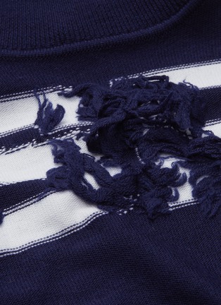  - SONIA RYKIEL - Fringed logo intarsia Merino wool turtleneck sweater