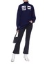 Figure View - Click To Enlarge - SONIA RYKIEL - Fringed logo intarsia Merino wool turtleneck sweater
