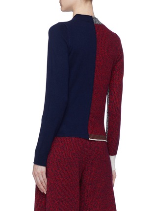 Back View - Click To Enlarge - SONIA RYKIEL - Colourblock wool-cashmere sweater
