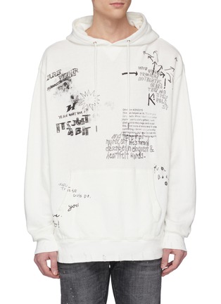 Main View - Click To Enlarge - R13 - 'Doodle' mix print oversized hoodie