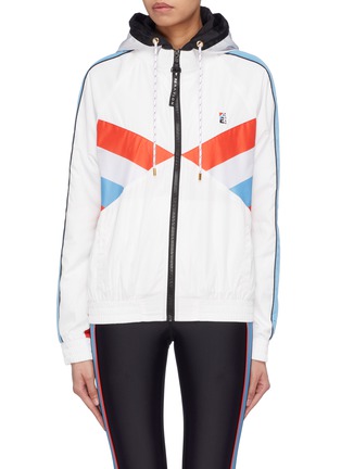 Main View - Click To Enlarge - P.E NATION - 'Ruck' colourblock ripstop panel hooded spray jacket