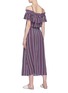 Back View - Click To Enlarge - FIGUE - 'Mirella' stripe silk crepe off-shoulder dress
