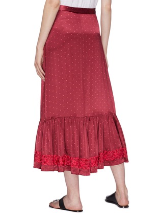 Back View - Click To Enlarge - FIGUE - 'Aurora' floral embroidered ruffle polka dot wrap skirt